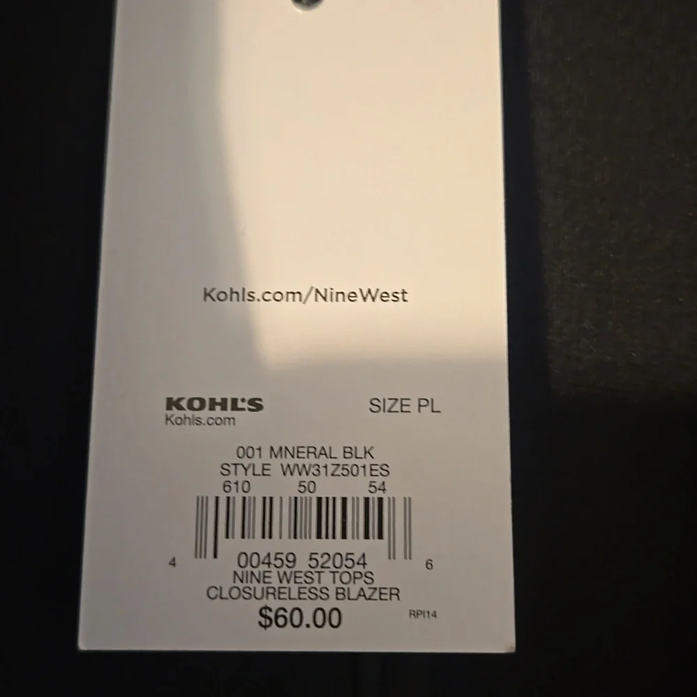 Womens Nine West Black Ponte Blazer Sz Large Petite NWT - Picture 4 of 7